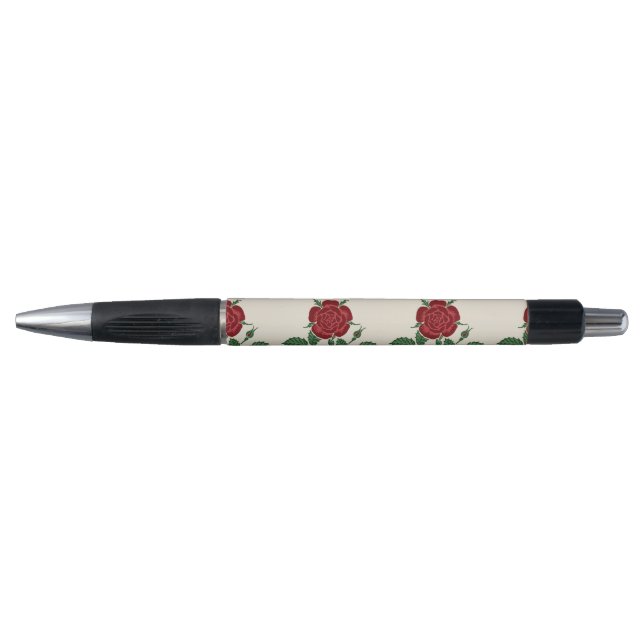 Walter Crane Vintage Saxon Red Rose Pattern Pen (Front)