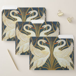 Walter Crane Vintage Swan and Iris Art Nouveau File Folder