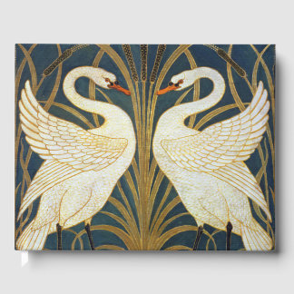 Walter Crane Vintage Swan and Iris Art Nouveau Guest Book