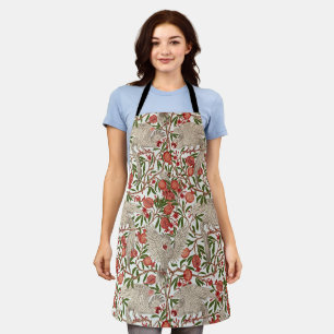 Walter Crane White Cockatoo Red Pomegranate Art Apron