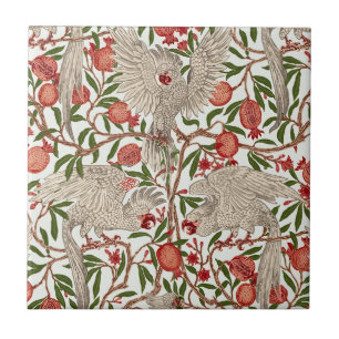 Walter Crane White Cockatoo Red Pomegranate Art Ceramic Tile