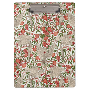 Walter Crane White Cockatoo Red Pomegranate Art Clipboard
