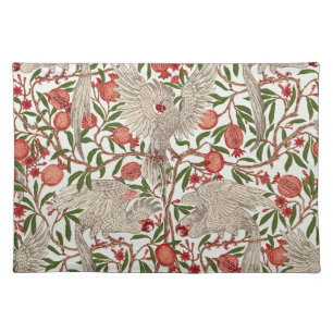 Walter Crane White Cockatoo Red Pomegranate Art Cloth Placemat