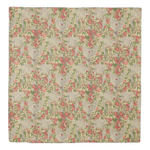 Walter Crane White Cockatoo Red Pomegranate Art Duvet Cover
