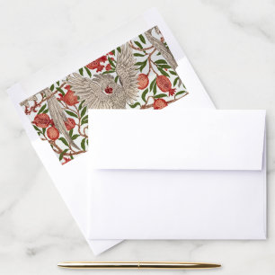 Walter Crane White Cockatoo Red Pomegranate Art Envelope Liner