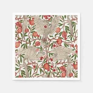 Walter Crane White Cockatoo Red Pomegranate Art Napkins