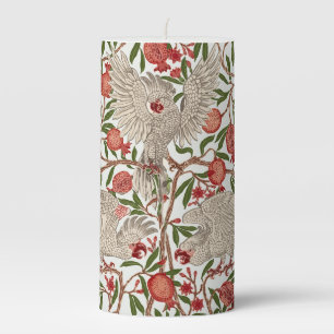 Walter Crane White Cockatoo Red Pomegranate Art Pillar Candle