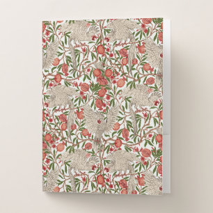 Walter Crane White Cockatoo Red Pomegranate Art Pocket Folder