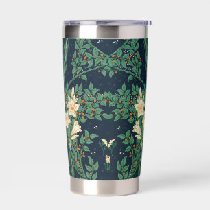 Walter Crane White Lily-Blue Back Insulated Tumbler