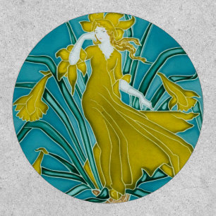 Walter Crane Yellow Daffodil Art Nouveau Tile Patch