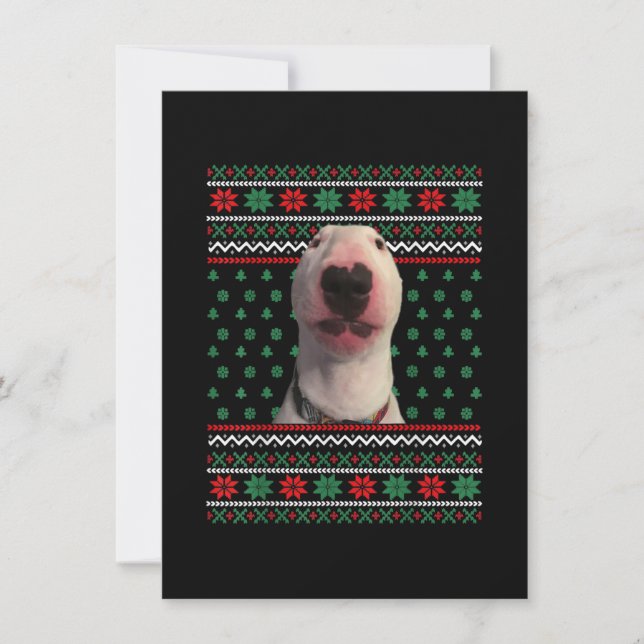 Walter Dog Meme Ugly Christmas Sweater Xmas Funny  Invitation (Front)