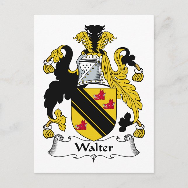 Walter Family Crest Postcard (Front)