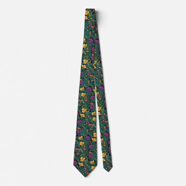 Walter Morris Inspired Floral Print Neck Tie (Front)