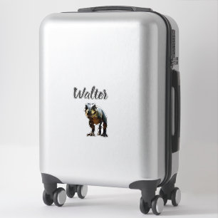 Walter Name With T Rex Dinosaur, Sticker