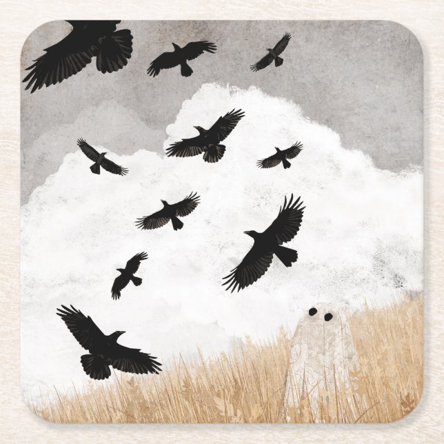 Walter & The Crows Square Paper Coaster (Front)