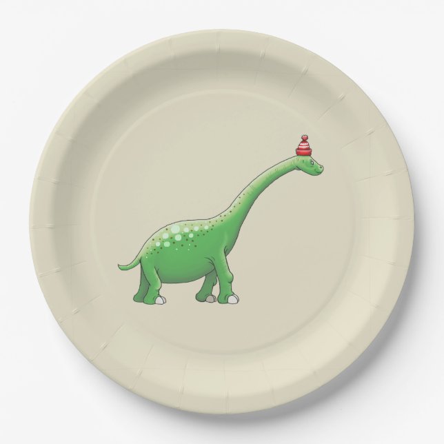 Walter the Dinosaur Paper Plates (Front)