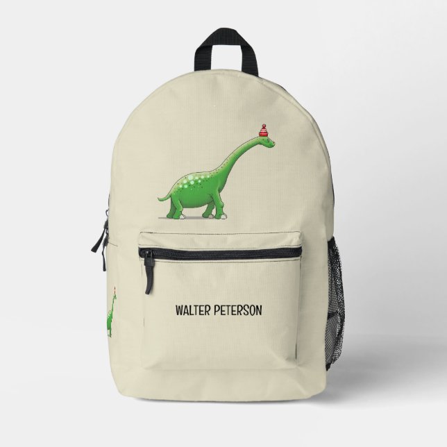 Walter the Dinosaur Printed Backpack (Front)