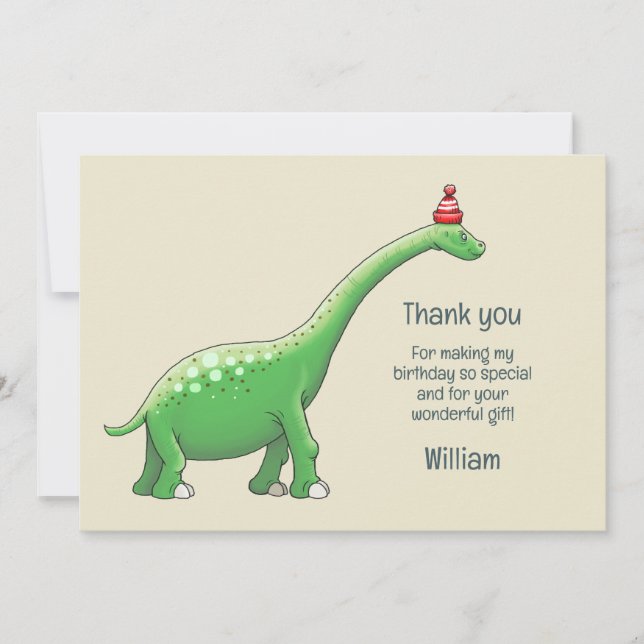 Walter the Dinosaur Thank You Card (Front)