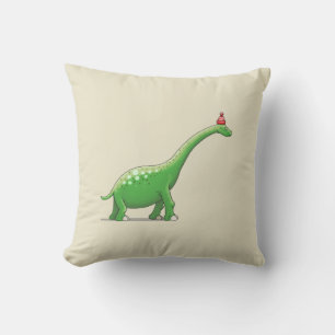 Walter the Dinosaur Throw Pillow