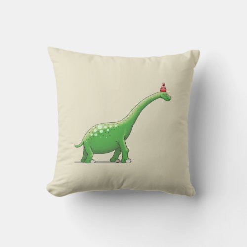 Walter the Dinosaur Throw Pillow