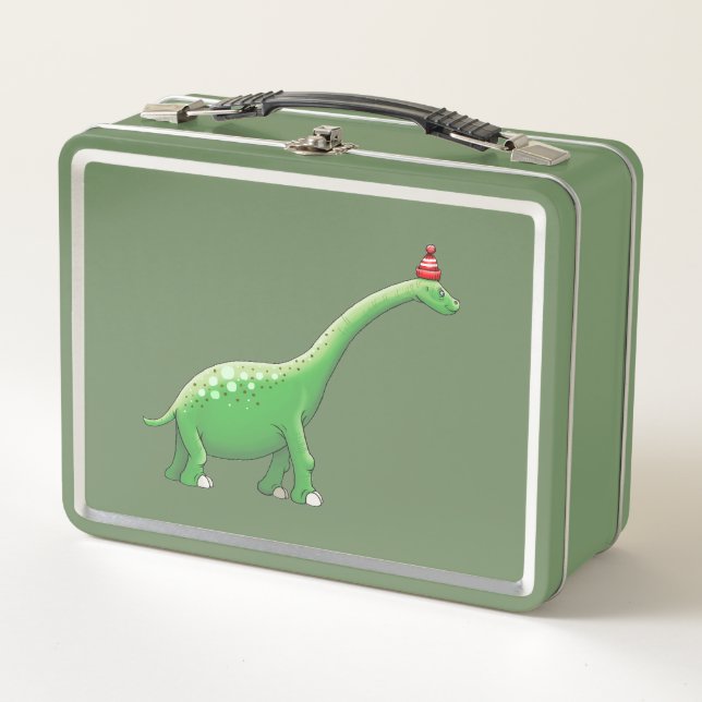 Walter the Long Neck Dinosaur Metal Lunch Box (Front)