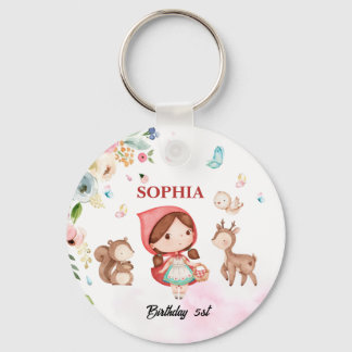 waltercolor Little Red Riding Hood birthday plate Keychain