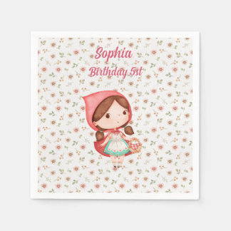 waltercolor little red riding hood floral wrappin napkins