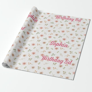 waltercolor little red riding hood floral wrappin wrapping paper