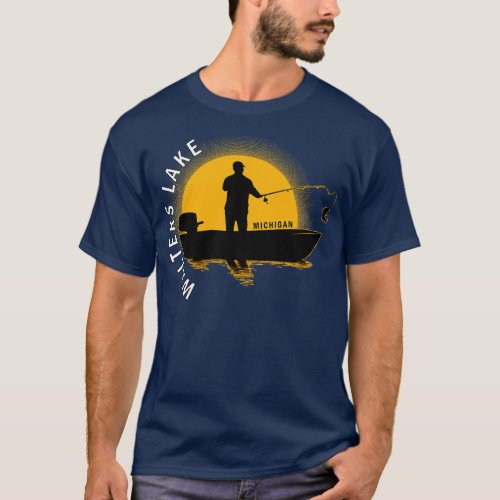 Walters Lake Fishing Michigan Sunrise T_Shirt
