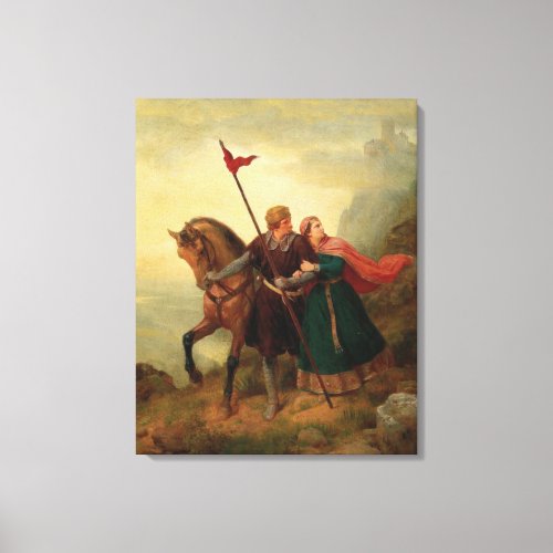 Walther and Hildegund Fleeing with their Horse Canvas Print