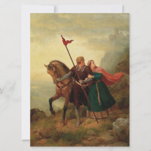 Walther and Hildegund Fleeing with their Horse Card