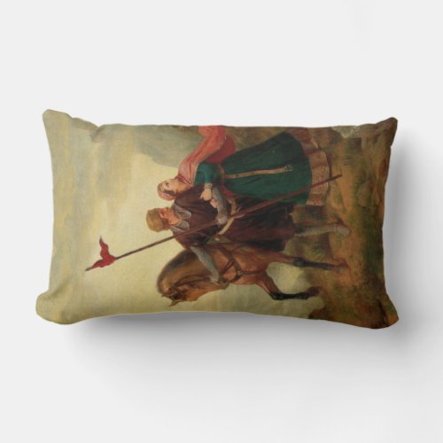 Walther and Hildegund Fleeing with their Horse Lumbar Pillow