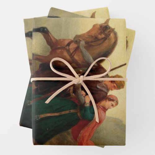 Walther and Hildegund Fleeing with their Horse Wrapping Paper Sheets