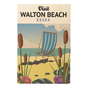 Walton Beach, Essex Seaside travel poster