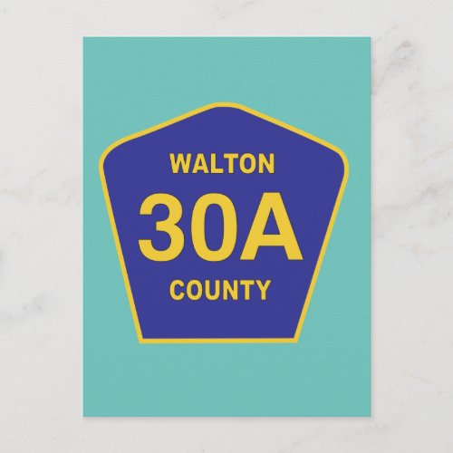 Walton County 30A Highway Sign Florida Postcard