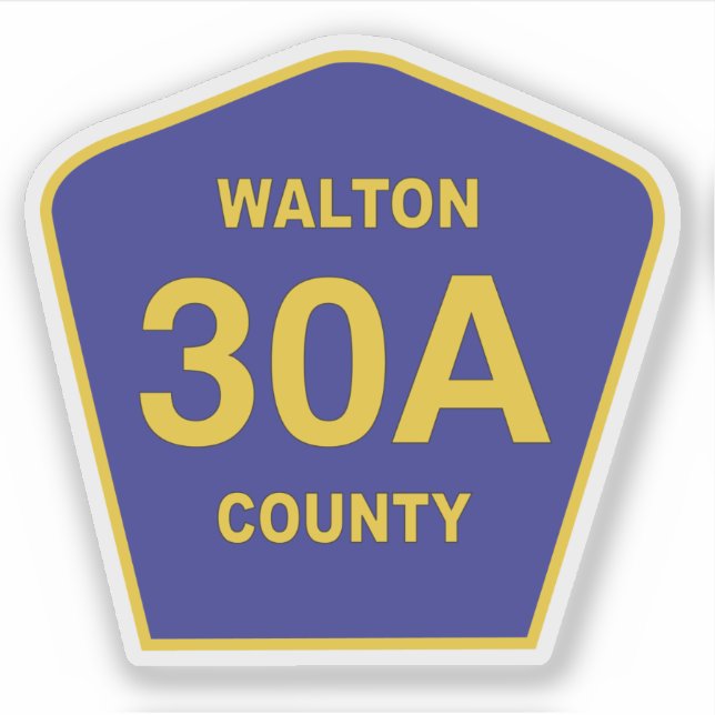 Walton County 30A Highway Sign Florida Sticker (Front)