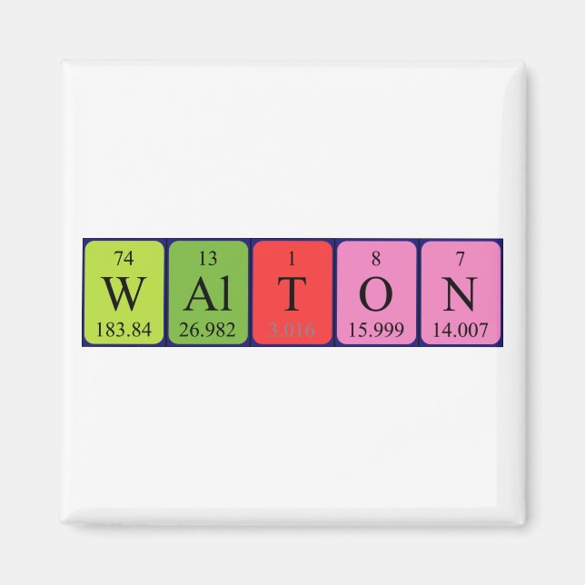 Walton periodic table name magnet (Front)
