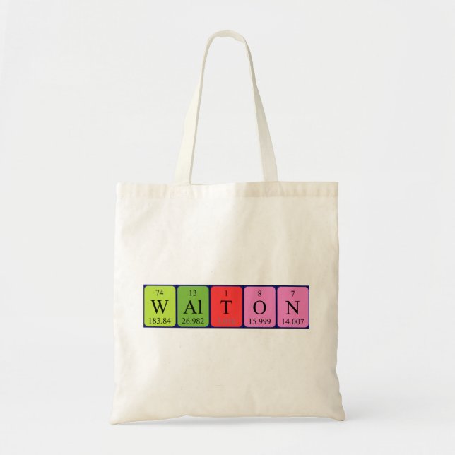 Walton periodic table name tote bag (Front)
