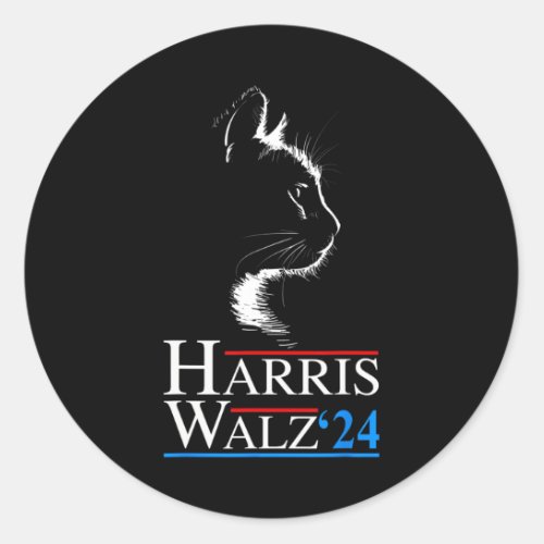 Waltz 2024 Cat Election Kamala Harris Tim Walz 202 Classic Round Sticker