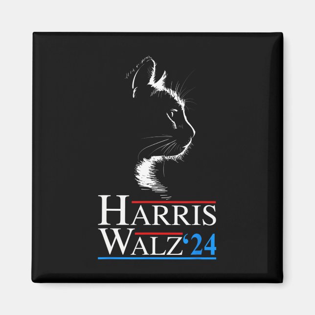 Waltz 2024 Cat Election Kamala Harris Tim Walz 202 Magnet (Front)