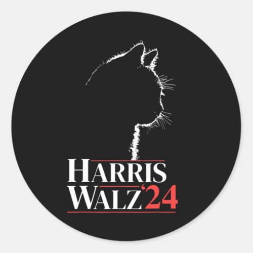 Waltz 2024 Election Cat Lady Kamala Harris Tim Wal Classic Round Sticker