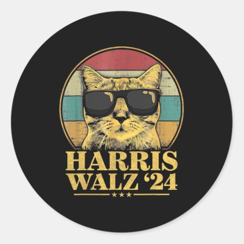 Waltz 2024 Election Cat Lady Kamala Harris Tim Wal Classic Round Sticker