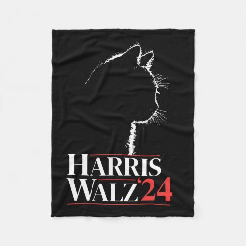 Waltz 2024 Election Cat Lady Kamala Harris Tim Wal Fleece Blanket