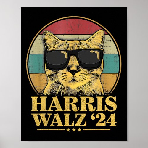 Waltz 2024 Election Cat Lady Kamala Harris Tim Wal Poster