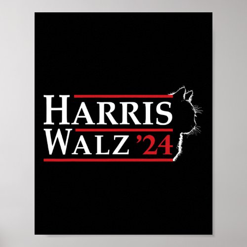 Waltz 2024 Election Cat Lady Kamala Harris Tim Wal Poster