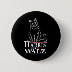 Waltz 2024 Election Funny Cat Kamala Harris Tim WA Button