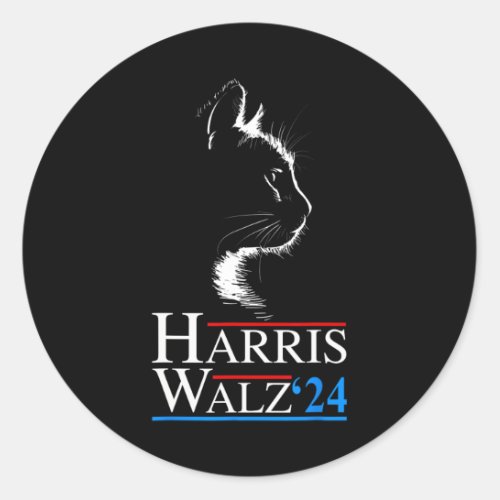 Waltz 2024 Election Funny Cat Kamala Harris Tim WA Classic Round Sticker