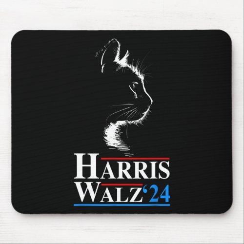 Waltz 2024 Election Funny Cat Kamala Harris Tim Wa Mouse Pad