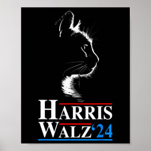 Waltz 2024 Election Funny Cat Kamala Harris Tim Wa Poster