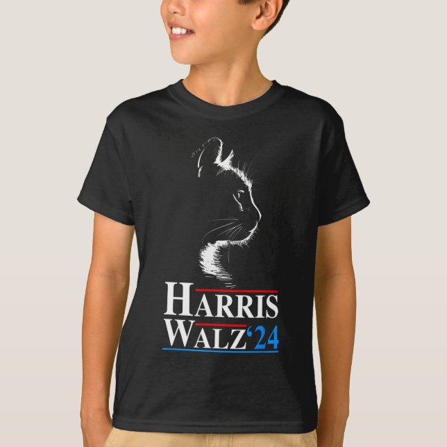 Waltz 2024 Election Funny Cat Kamala Harris Tim Wa T-Shirt (Front)